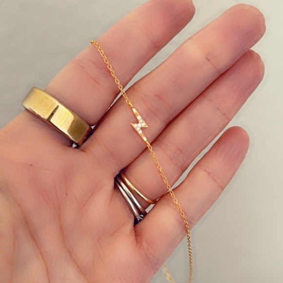 14K Gold Vermeil Lightning Bolt Anklet - Picture 10 of 10